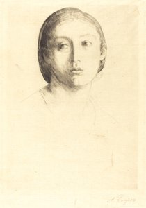 Hlava mladé dívky od Alphonse Legros