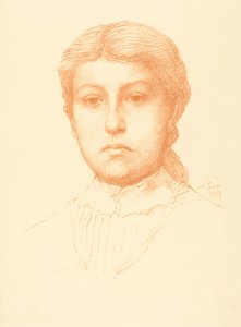 Hlava mladé dívky (Tete de jeune fille) od Alphonse Legros
