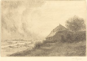 Chatrč na svahu Masure sur la colline. od Alphonse Legros