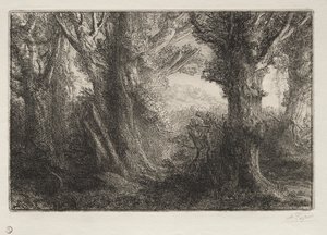 V lese v Conteville od Alphonse Legros