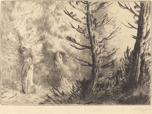 V lese Fontainebleau od Alphonse Legros