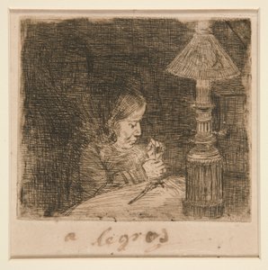 La Couseuse (Šicí žena) od Alphonse Legros