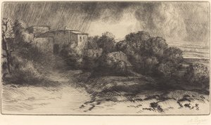 Farma v Brieux v bouři od Alphonse Legros