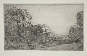 Krajina: Východ slunce. od Alphonse Legros