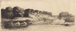 Krajina s lodí, 1. tabule od Alphonse Legros