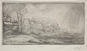 Krajina se dvěma stromy od Alphonse Legros