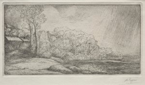 Krajina se dvěma stromy Krajina se dvěma stromy. od Alphonse Legros