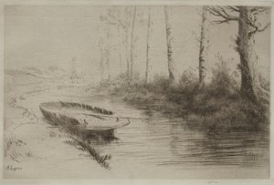 Le Canal: Effet du matin. od Alphonse Legros