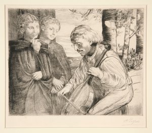 Viol Player od Alphonse Legros