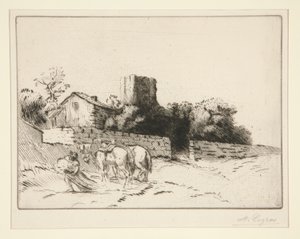 Le mur du presbytere (zeď fary) od Alphonse Legros