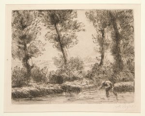 Les bords de la Liane (Břehy Liane) od Alphonse Legros