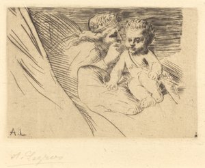Mab a Cupid Mab et Cupidon. od Alphonse Legros