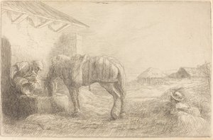 Muž napájení koně Muž napájení koně. od Alphonse Legros