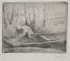 Muž v pramici od Alphonse Legros