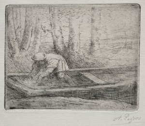 Muž v pramici. od Alphonse Legros