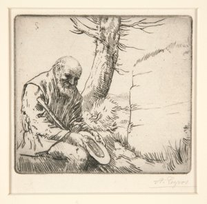 Mendiant, syn Chapeau a la Main (Žebrák s kloboukem v rukou) od Alphonse Legros