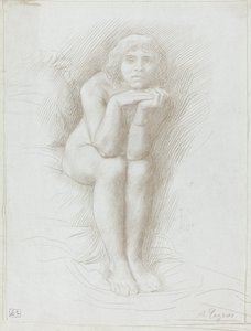 Nahá modelka sedí. od Alphonse Legros
