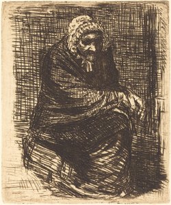 Stará žena sedí od Alphonse Legros