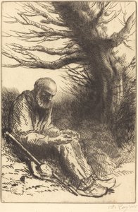 Starý muž, starý strom od Alphonse Legros