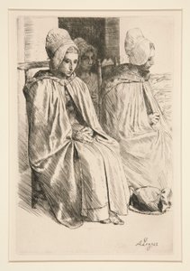 Paysannes des Environe de Boulogne (rolnické ženy v sousedství Boulogne) od Alphonse Legros
