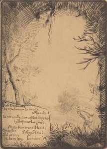 Talíř vyrobený pro výstavu v Dunthorne Home od Alphonse Legros