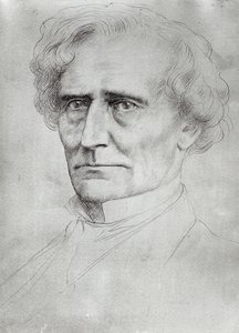 Portrét Hectora Berlioze (1803-69) (pero a inkoust na papíře) od Alphonse Legros