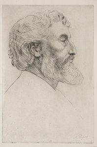 Portrét sira Fredericka Leightona (první deska) od Alphonse Legros