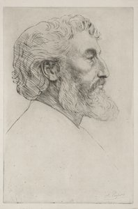 Portrét sira Fredericka Leightona (první deska) od Alphonse Legros