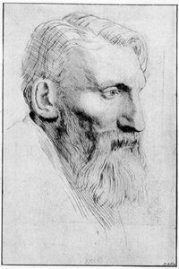 Portrét francouzského sochaře Augusta Rodina (1840 - 1917) po silné vodě Legros. od Alphonse Legros