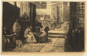 Procesí ve španělském kostele od Alphonse Legros