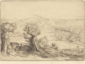 Vzpomínka na údolí v Burgundsku Vzpomínka na údolí v Burgundsku. od Alphonse Legros