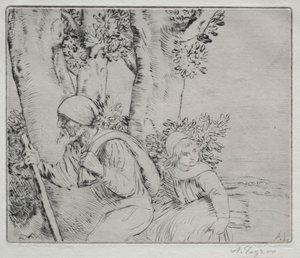 Návrat z pole (Le Retour des Champs-2nd Plate) od Alphonse Legros