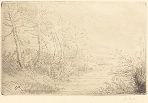 Břeh řeky Bord de la riviere. od Alphonse Legros