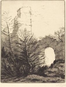 Ruiny kláštera Les ruines du monastere. od Alphonse Legros