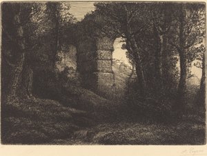 Ruiny starověkého akvaduktu od Alphonse Legros