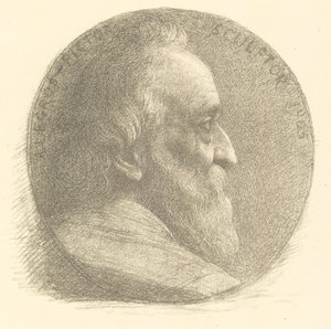 Autoportrét, medailon, č.1, 9. deska od Alphonse Legros