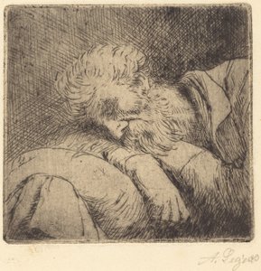 Spící žebrák od Alphonse Legros