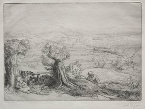 Vzpomínka na údolí v Burgundsku. od Alphonse Legros