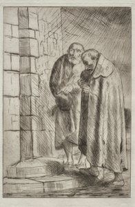 Svatý Pierre a svatý Pavel u brány pana Richarda. od Alphonse Legros