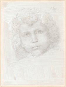 Studie Cupida (Hlava dívky) od Alphonse Legros