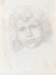 Studie Cupid Head of a Girl, 1904. od Alphonse Legros