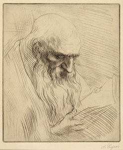 Studie starého muže při čtení od Alphonse Legros