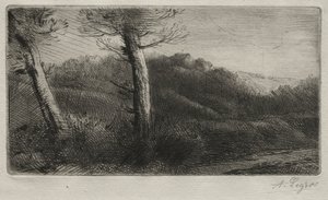 Západ slunce. od Alphonse Legros