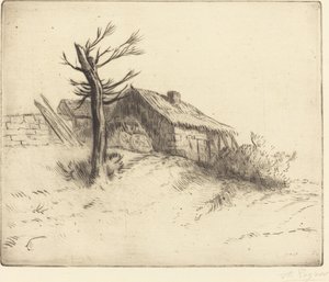Došková chata Chaumiere. od Alphonse Legros