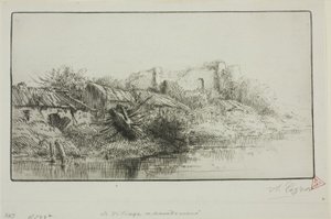 Opuštěná vesnice od Alphonse Legros