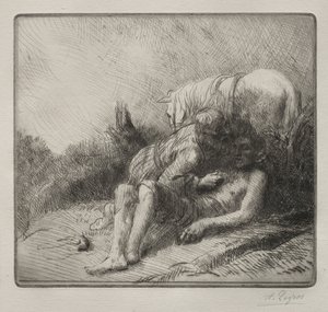 Dobrý Samaritán. od Alphonse Legros