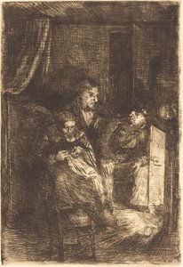 The Hearth (Le foyer) od Alphonse Legros