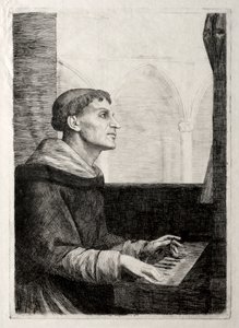 Mnich u varhan od Alphonse Legros
