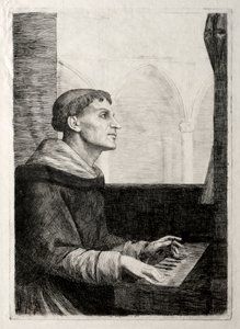 Mnich u varhan. od Alphonse Legros