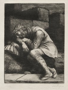 Spící žebrák. od Alphonse Legros